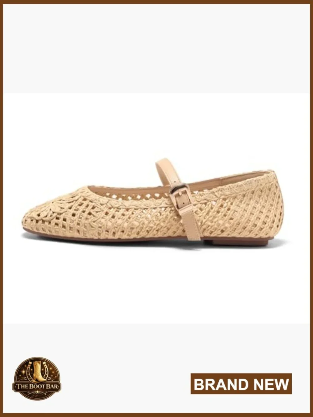 Woven Mary Jane Ballet Flats with Memory Foam Insole, Adjustable Strap - Picture 4 of 7